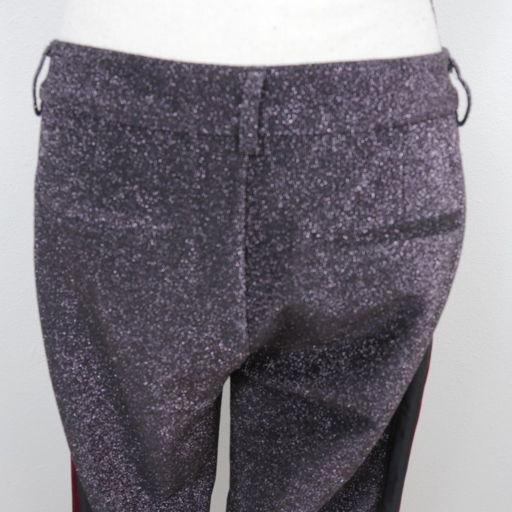 Scotch & Soda Black Red Wine Side Stripe Metallic Glitter Low Rise Size SZ Pant - Picture 16 of 16